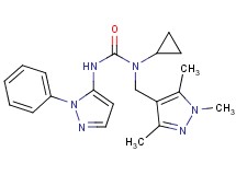 N-cyclopropyl-N'-(1-phenyl-1H-pyrazol-5-yl)-N-[(1,3,5-trimethyl-1H-pyrazol-4-yl)methyl]urea