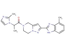 2-(4-methyl-1H-benzimidazol-2-yl)-5-[2-(2-methyl-1H-imidazol-1-yl)propanoyl]-4,5,6,7-tetrahydropyrazolo[1,5-a]pyrazine