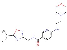 N-[(5-isopropyl-1,2,4-oxadiazol-3-yl)methyl]-6-[(2-morpholin-4-ylethyl)amino]nicotinamide