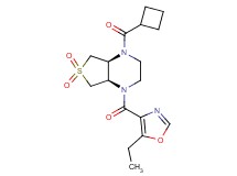 (4aR*,7aS*)-1-(cyclobutylcarbonyl)-4-[(5-ethyl-1,3-oxazol-4-yl)carbonyl]octahydrothieno[3,4-b]pyrazine 6,6-dioxide