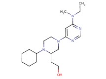 2-(1-cyclohexyl-4-{6-[ethyl(methyl)amino]-4-pyrimidinyl}-2-piperazinyl)ethanol