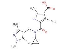 5-({cyclopropyl[(1,3,5-trimethyl-1H-pyrazol-4-yl)methyl]amino}carbonyl)-2,4-dimethyl-1H-pyrrole-3-carboxylic acid