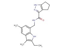 N-[(2-ethyl-3,5-dimethyl-1H-indol-7-yl)methyl]-1,4,5,6-tetrahydrocyclopenta[c]pyrazole-3-carboxamide