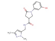N-[(1,3-dimethyl-1H-pyrazol-5-yl)methyl]-1-(3-hydroxyphenyl)-5-oxopyrrolidine-3-carboxamide