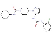 4-[5-({[(2-chlorophenyl)amino]carbonyl}amino)-1H-pyrazol-1-yl]-N-cyclohexyl-1-piperidinecarboxamide