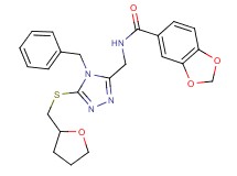 N-({4-benzyl-5-[(tetrahydro-2-furanylmethyl)thio]-4H-1,2,4-triazol-3-yl}methyl)-1,3-benzodioxole-5-carboxamide
