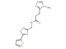 3-(4-methyl-4H-1,2,4-triazol-3-yl)-N-{[5-(2-thienyl)-1,2,4-oxadiazol-3-yl]methyl}propanamide