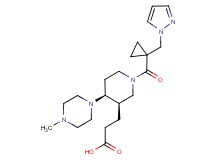 3-((3R*,4S*)-4-(4-methylpiperazin-1-yl)-1-{[1-(1H-pyrazol-1-ylmethyl)cyclopropyl]carbonyl}piperidin-3-yl)propanoic acid