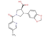 (3S*,4R*)-4-(1,3-benzodioxol-5-yl)-1-[(5-methylpyridin-2-yl)carbonyl]pyrrolidine-3-carboxylic acid