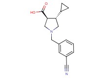 (3S*,4S*)-1-(3-cyanobenzyl)-4-cyclopropyl-3-pyrrolidinecarboxylic acid