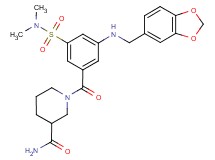 1-{3-[(1,3-benzodioxol-5-ylmethyl)amino]-5-[(dimethylamino)sulfonyl]benzoyl}-3-piperidinecarboxamide