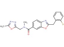 2-(2-fluorobenzyl)-N-methyl-N-[(5-methyl-1,3,4-oxadiazol-2-yl)methyl]-1,3-benzoxazole-6-carboxamide