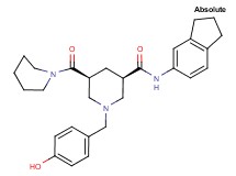 (3R,5S)-N-(2,3-dihydro-1H-inden-5-yl)-1-(4-hydroxybenzyl)-5-(1-piperidinylcarbonyl)-3-piperidinecarboxamide