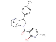 6-methyl-3-{[rel-(2R,3R,6R)-3-(4-methylphenyl)-1,5-diazatricyclo[5.2.2.0~2,6~]undec-5-yl]carbonyl}-2-pyridinol acetate