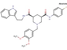 (3R,5S)-1-(3,4-dimethoxybenzyl)-N-(4-fluorophenyl)-N'-[2-(1H-indol-3-yl)ethyl]-3,5-piperidinedicarboxamide