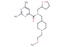 N-{[1-(2-methoxyethyl)-4-piperidinyl]methyl}-2,6-dimethyl-N-(tetrahydro-2-furanylmethyl)-4-pyrimidinecarboxamide