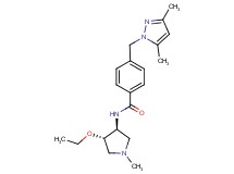 4-[(3,5-dimethyl-1H-pyrazol-1-yl)methyl]-N-[(3S*,4S*)-4-ethoxy-1-methyl-3-pyrrolidinyl]benzamide