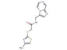 N-(imidazo[1,2-a]pyrazin-3-ylmethyl)-2-[(4-methyl-1,3-thiazol-2-yl)thio]acetamide