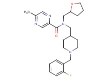 N-{[1-(2-fluorobenzyl)-4-piperidinyl]methyl}-5-methyl-N-(tetrahydro-2-furanylmethyl)-2-pyrazinecarboxamide