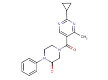 4-[(2-cyclopropyl-4-methyl-5-pyrimidinyl)carbonyl]-1-phenyl-2-piperazinone