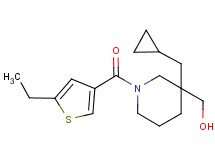 {3-(cyclopropylmethyl)-1-[(5-ethyl-3-thienyl)carbonyl]-3-piperidinyl}methanol