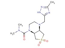 (4aR*,7aS*)-N,N-dimethyl-4-[(3-methyl-1H-1,2,4-triazol-5-yl)methyl]hexahydrothieno[3,4-b]pyrazine-1(2H)-carboxamide 6,6-dioxide