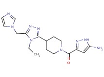 3-({4-[4-ethyl-5-(1H-imidazol-1-ylmethyl)-4H-1,2,4-triazol-3-yl]piperidin-1-yl}carbonyl)-1H-pyrazol-5-amine