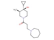 (3R*,4R*)-1-[3-(1-azepanyl)propanoyl]-4-cyclopropyl-3-methyl-4-piperidinol