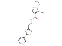 1-ethyl-5-methyl-N-[2-(2-pyridin-3-yl-1,3-thiazol-4-yl)ethyl]-1H-pyrazole-4-carboxamide