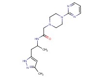 N-[1-methyl-2-(3-methyl-1H-pyrazol-5-yl)ethyl]-2-[4-(2-pyrimidinyl)-1-piperazinyl]acetamide