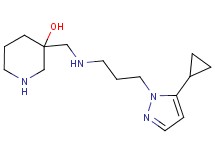 3-({[3-(5-cyclopropyl-1H-pyrazol-1-yl)propyl]amino}methyl)-3-piperidinol dihydrochloride