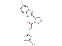 5-fluoro-2-{1-[3-(5-methyl-1H-1,2,4-triazol-3-yl)propanoyl]-2-pyrrolidinyl}-1H-benzimidazole