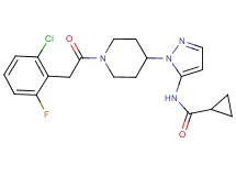 N-(1-{1-[2-(2-chloro-6-fluorophenyl)acetyl]-4-piperidinyl}-1H-pyrazol-5-yl)cyclopropanecarboxamide