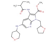 methyl 3-[(2-methylbutanoyl)amino]-1-(tetrahydro-2-furanylmethyl)-5-(tetrahydro-2H-pyran-4-ylamino)-1H-pyrrolo[2,3-b]pyridine-2-carboxylate