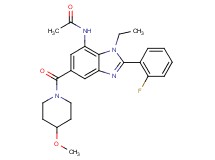 N-{1-ethyl-2-(2-fluorophenyl)-5-[(4-methoxy-1-piperidinyl)carbonyl]-1H-benzimidazol-7-yl}acetamide