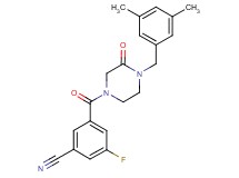 3-{[4-(3,5-dimethylbenzyl)-3-oxo-1-piperazinyl]carbonyl}-5-fluorobenzonitrile