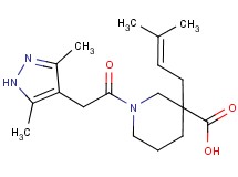 1-[(3,5-dimethyl-1H-pyrazol-4-yl)acetyl]-3-(3-methyl-2-buten-1-yl)-3-piperidinecarboxylic acid