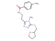 4-methyl-N-(2-{4-methyl-5-[(tetrahydro-2-furanylmethyl)thio]-4H-1,2,4-triazol-3-yl}ethyl)benzamide