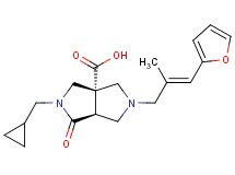 (3aS*,6aS*)-2-(cyclopropylmethyl)-5-[(2E)-3-(2-furyl)-2-methylprop-2-en-1-yl]-1-oxohexahydropyrrolo[3,4-c]pyrrole-3a(1H)-carboxylic acid
