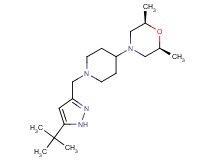 (2R*,6S*)-4-{1-[(5-tert-butyl-1H-pyrazol-3-yl)methyl]piperidin-4-yl}-2,6-dimethylmorpholine