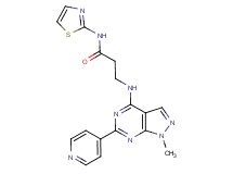 N~3~-[1-methyl-6-(4-pyridinyl)-1H-pyrazolo[3,4-d]pyrimidin-4-yl]-N~1~-1,3-thiazol-2-yl-beta-alaninamide
