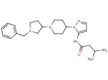 N-{1-[1-(1-benzyl-3-pyrrolidinyl)-4-piperidinyl]-1H-pyrazol-5-yl}-3-methylbutanamide