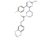 4-{1-[3-(3,4-dimethoxyphenyl)propanoyl]-3-piperidinyl}-5-(4-fluorophenyl)-2-methylpyrimidine