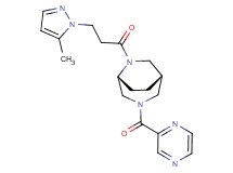 (1S*,5R*)-6-[3-(5-methyl-1H-pyrazol-1-yl)propanoyl]-3-(2-pyrazinylcarbonyl)-3,6-diazabicyclo[3.2.2]nonane