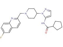 N-(1-{1-[(6-fluoro-2-quinolinyl)methyl]-4-piperidinyl}-1H-pyrazol-5-yl)cyclopentanecarboxamide