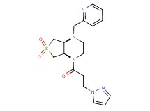 (4aS*,7aR*)-1-[3-(1H-pyrazol-1-yl)propanoyl]-4-(2-pyridinylmethyl)octahydrothieno[3,4-b]pyrazine 6,6-dioxide