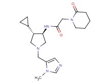 N-{rel-(3R,4S)-4-cyclopropyl-1-[(1-methyl-1H-imidazol-5-yl)methyl]-3-pyrrolidinyl}-2-(2-oxo-1-piperidinyl)acetamide dihydrochloride