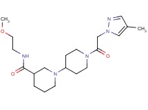 N-(2-methoxyethyl)-1'-[(4-methyl-1H-pyrazol-1-yl)acetyl]-1,4'-bipiperidine-3-carboxamide
