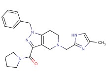1-benzyl-5-[(4-methyl-1H-imidazol-2-yl)methyl]-3-(1-pyrrolidinylcarbonyl)-4,5,6,7-tetrahydro-1H-pyrazolo[4,3-c]pyridine