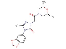 4-(1,3-benzodioxol-5-yl)-2-{2-[(2R*,6S*)-2,6-dimethyl-4-morpholinyl]-2-oxoethyl}-5-methyl-2,4-dihydro-3H-1,2,4-triazol-3-one